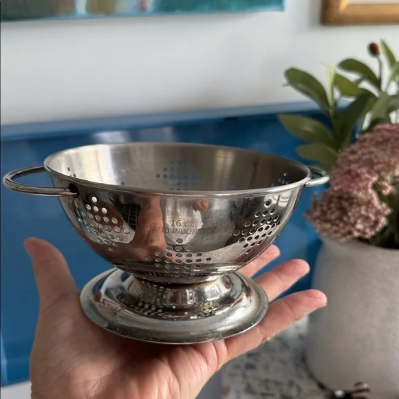 Premium Stainless Steel Small Colanders (2) with Handles - Picture 4 of 11